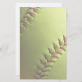 Geel Softball Light Briefpapier (Voorkant / Achterkant)