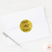 Geel sparen de Datum Ronde Sticker (Envelop)
