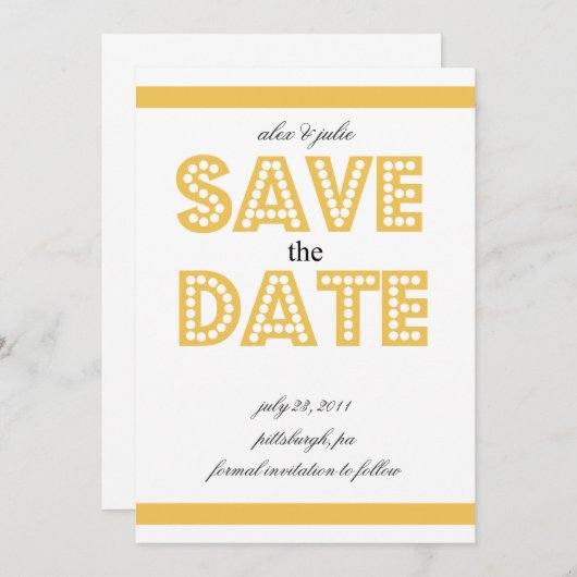 geel sparen de datum save the date (Voorkant / Achterkant)