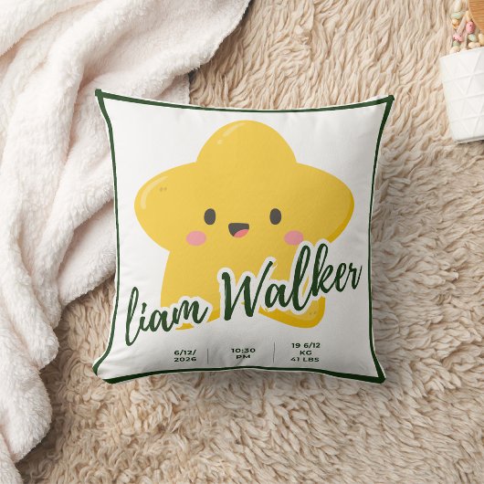 Geel Speelse ster Kussen