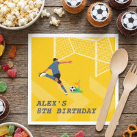 Geel Speelse Voetballer Kick Goal Verjaardag