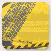 Geel spoor van banden bier onderzetter (Voorkant)