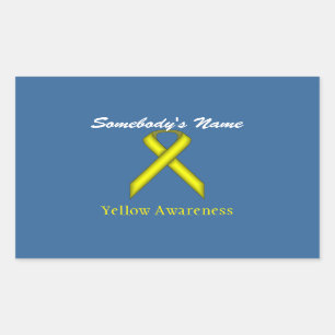 Geel standaardlint rechthoekige sticker