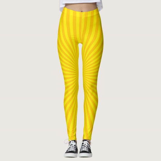 geel starburstpatroon leggings (Voorkant)