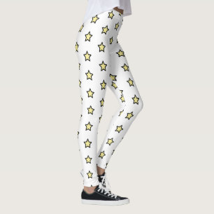 Geel Sterpatroon Minimalistische Geometrische Herh Leggings