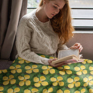 Geel Stinkende Gouwe Klaproos Bloempatroon Fleece Deken