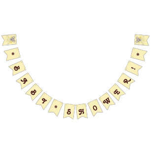 Geel Stripe Koala Genderneutraal Baby shower Vlaggetjes