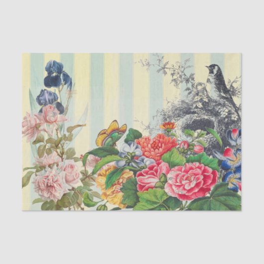 GEEL STRIPSTROMEN EN EEN GROTERE WEEFSELPAPIER TISSUEPAPIER (Voorkant)