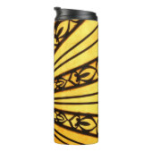 Geel Sunburst radiaal patroon Thermosbeker (Geroteerd rechts)