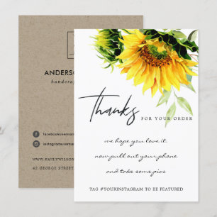 GEEL SUNFLOWER FLORAL CORPORATE BUSINTE LOGO BEDANKKAART