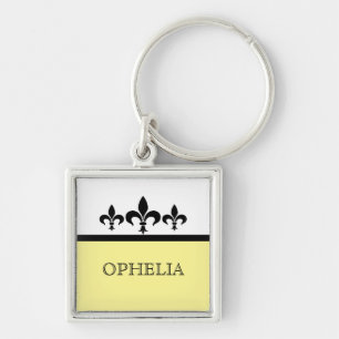 Geel Swanky Fleur De Lis Premium Sleutelhanger