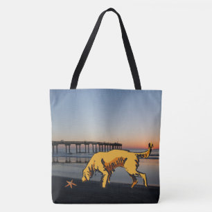 Geel Tas met Dog Gift Bag of herbruikbare kerrie