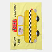 Geel taxiontwerp theedoek (Verticaal)