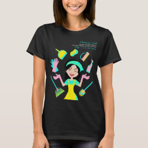 Geel Teal Schoonmaakdienst Dagelijkse Schoonmaak T-shirt