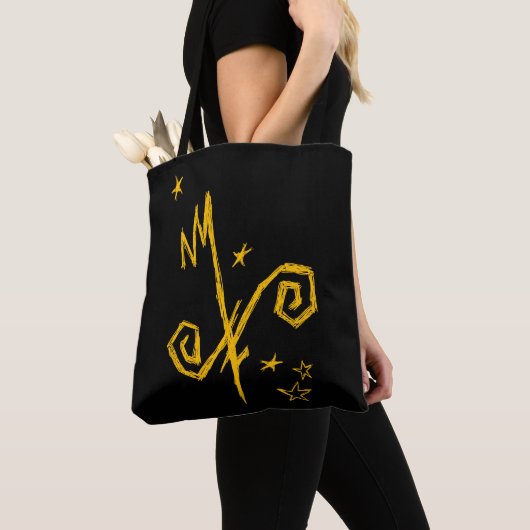 Geel teken en gedicht Canvas tas (Dichtbij)