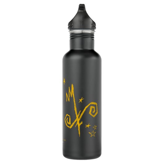 Geel teken en gedicht waterfles  (Rechts)