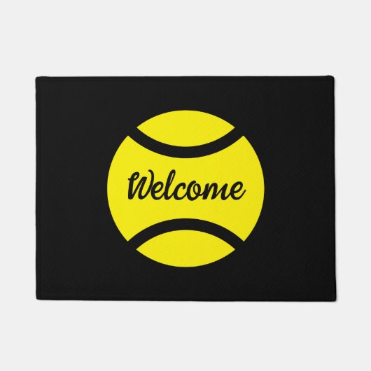Geel tennisbal logo welkom inganghormoon deurmat (Voorkant)