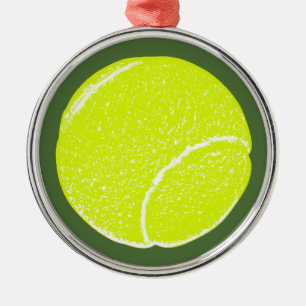 geel tennisbal metalen ornament