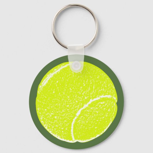 geel tennisbal sleutelhanger (Voorkant)