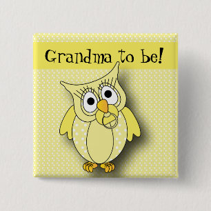 Geel thema Baby shower met poolkuip Vierkante Button 5,1 Cm