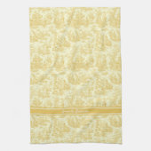  geel Toile de Jouy bedrukt Theedoek (Verticaal)