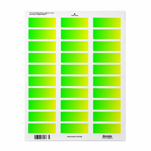 Geel tot groen verloop etiket (Full Sheet)