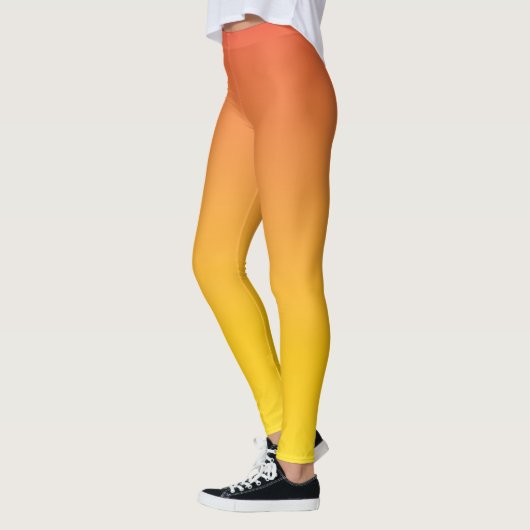 Geel tot Oranje Ombre Fade Gradiënt Leggings (Links)