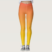 Geel tot Oranje Ombre Fade Gradiënt Leggings (Voorkant)