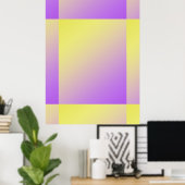 Geel tot Paarse Verloop Abstract Poster (Thuiskantoor)