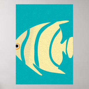 Geel tropisch vispotlood poster
