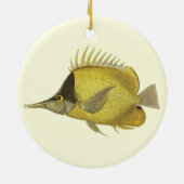 Geel Tropische Chelmon longirostris,  Vis Keramisch Ornament (Achterkant)