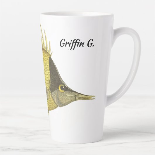 Geel Tropische Chelmon longirostris,  Vis Latte Mok (Rechts)