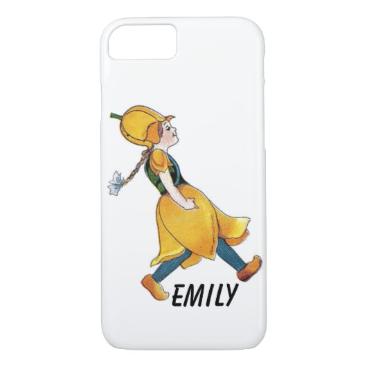 Geel Tulip Cute Flower Floral Funny Girl Case-Mate iPhone Case (Achterkant)