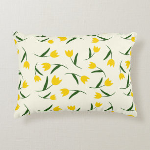 Geel Tulp Patroon Accent Kussen