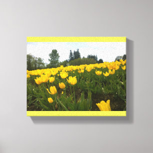 Geel Tulpveld, oregon Canvas Afdruk