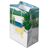 Geel Uitzicht van de Eerste Kerstwinter van de Lab Medium Cadeauzakje (Achterkant Gekanteld)