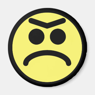 Geel Unibrow Frown Face Magneet