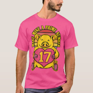 Geel Varkensdag Ontwerp - Maak de Mijne Een Priemg T-shirt