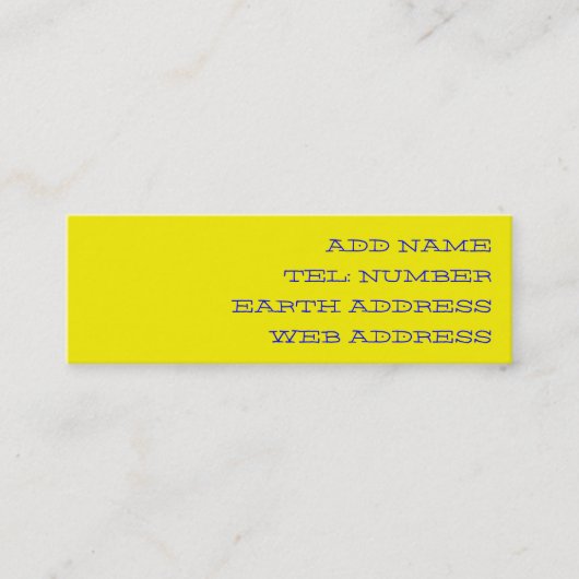 Geel vast visitekaartje (Voorkant)