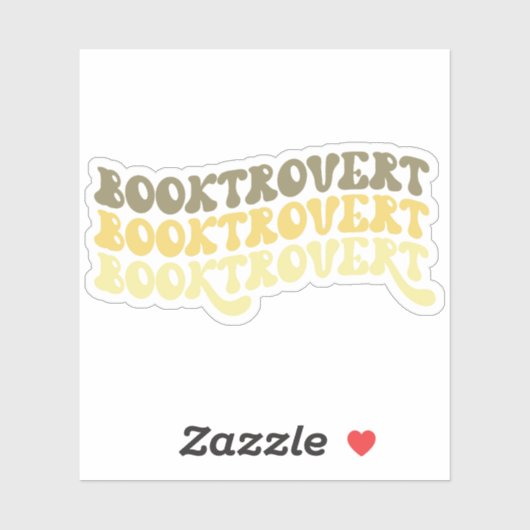 Geel veelkleurig retro booktrovert vinyl sticker (Vel)