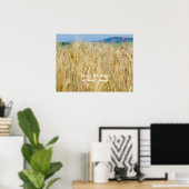 Geel veld en blauwe heuvels poster (Thuiskantoor)