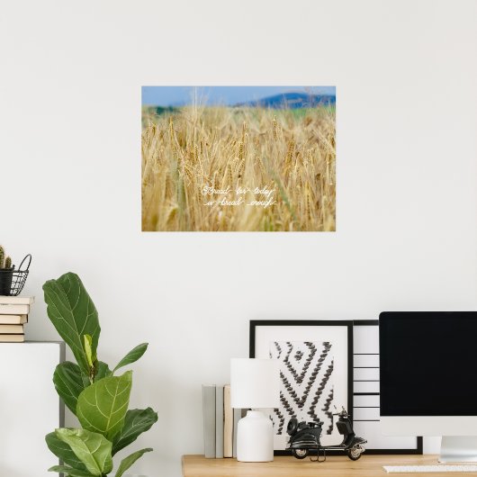 Geel veld en blauwe heuvels poster (Thuiskantoor)