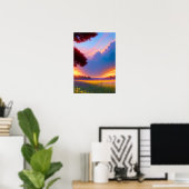 Geel veld en gouden horizon poster (Thuiskantoor)