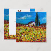 GEEL VELD, rood groen paars wit Kaart (Voorkant / Achterkant)