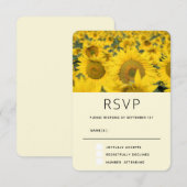 Geel veld van zonnebloemen RSVP kaartje (Voorkant / Achterkant)