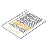 Geel verteerd Lacrosse Word Notitieboek (Linkerzijde)