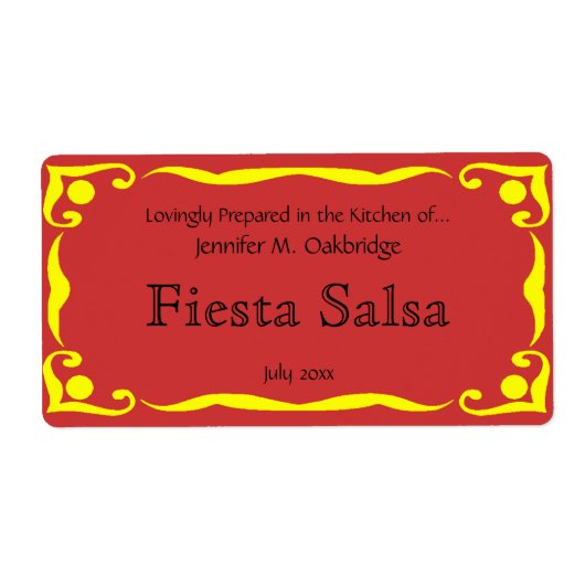 Geel Victoriaans Stijl Lijst met Cayenne Rood Rug Etiket (Voorkant)