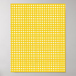 Geel vierkant netrooster poster