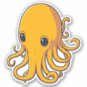 Geel vierkant sticker (Voorkant)