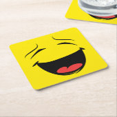 GEEL VIERKANTE KARTONNEN ONDERZETTER (Schuin)